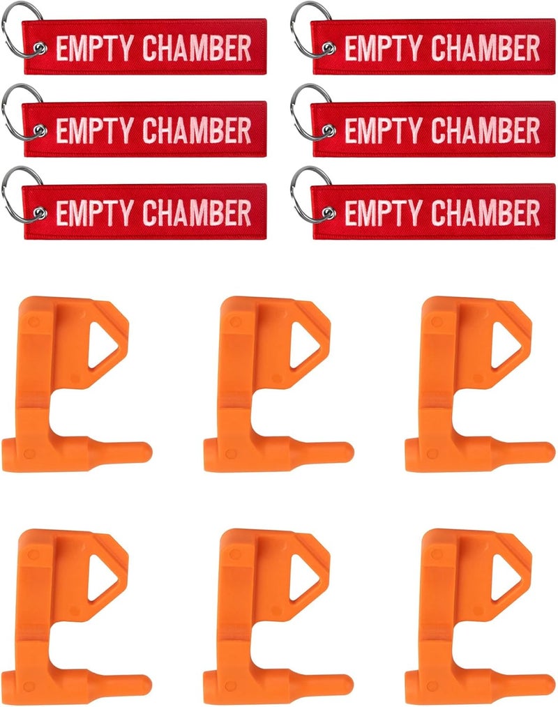 JAGASOL Chamber Flag, Safety Flag for Rifle, Handguns, Shotgun, and Pistol, 6 Chamber Flags with 6 Bright Orange Tags, Universal Compatibility Empty Chamber Indicators, Empty Chamber - Image 1